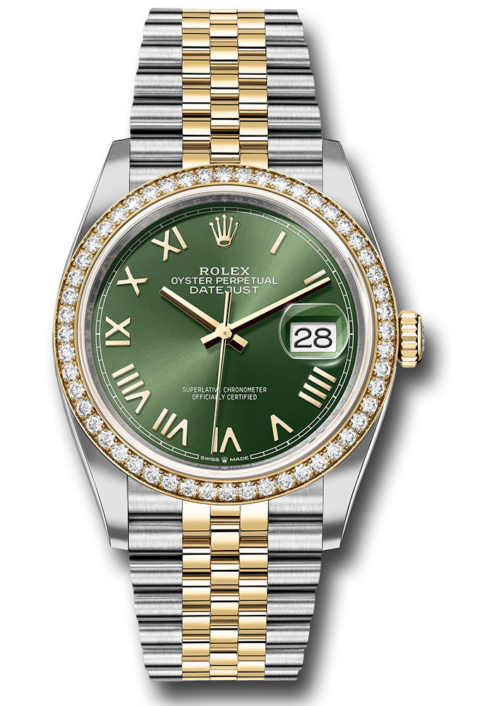 Rolex Watches - Datejust 36 Steel and Yellow Gold - Diamond Bezel - Jubilee - Style No: 126283rbr ognrj