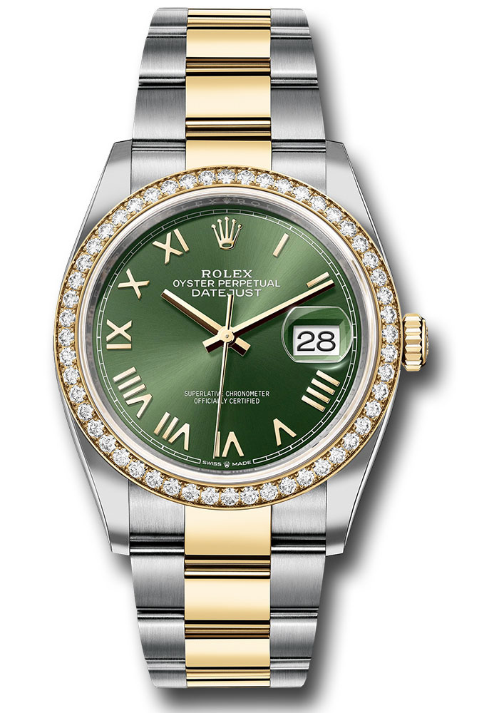 Rolex Watches - Datejust 36 Steel and Yellow Gold - Diamond Bezel - Oyster - Style No: 126283rbr ognro