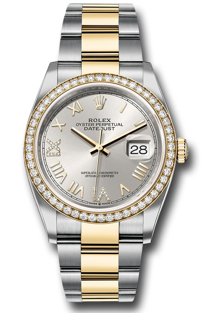 Rolex Watches - Datejust 36 Steel and Yellow Gold - Diamond Bezel - Oyster - Style No: 126283rbr sdnr69o