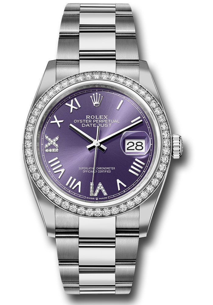 Rolex Watches - Datejust 36 Steel and White Gold - Diamond Bezel - Oyster - Style No: 126284rbr audnr69o