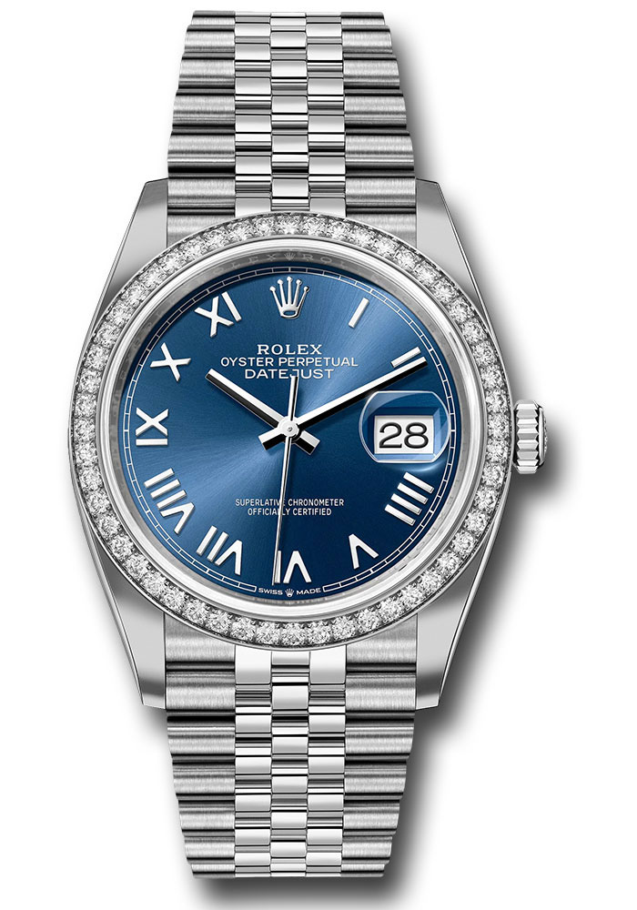 Rolex Watches - Datejust 36 Steel and White Gold - Diamond Bezel - Jubilee - Style No: 126284rbr blunrj