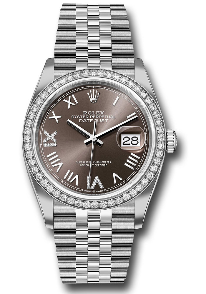 Rolex Watches - Datejust 36 Steel and White Gold - Diamond Bezel - Jubilee - Style No: 126284rbr dkgdnr69j
