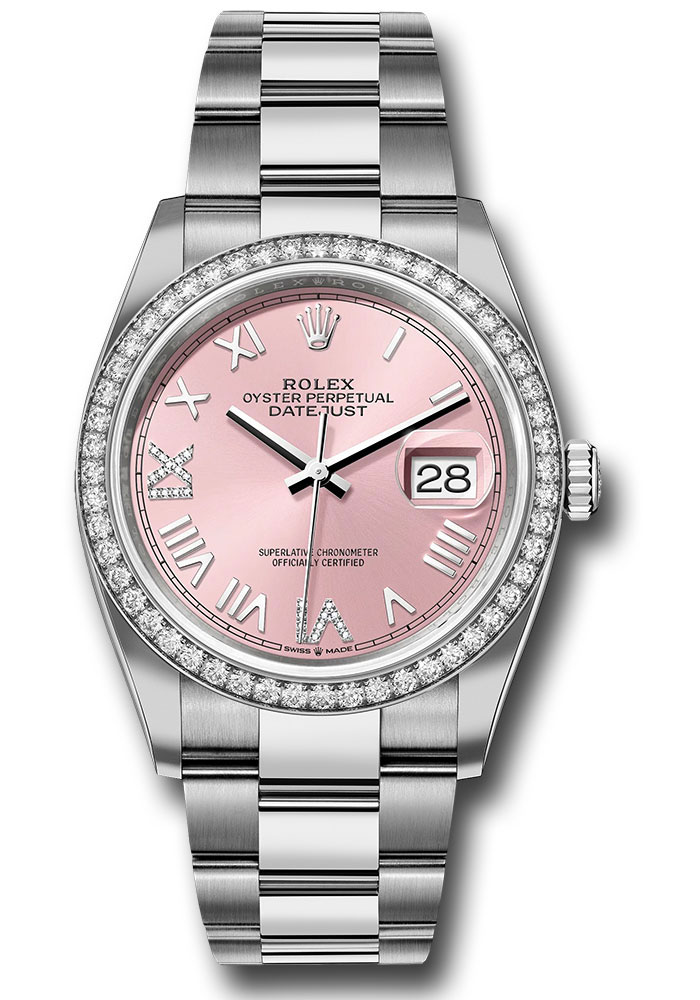 Rolex Watches - Datejust 36 Steel and White Gold - Diamond Bezel - Oyster - Style No: 126284rbr pdnr69o