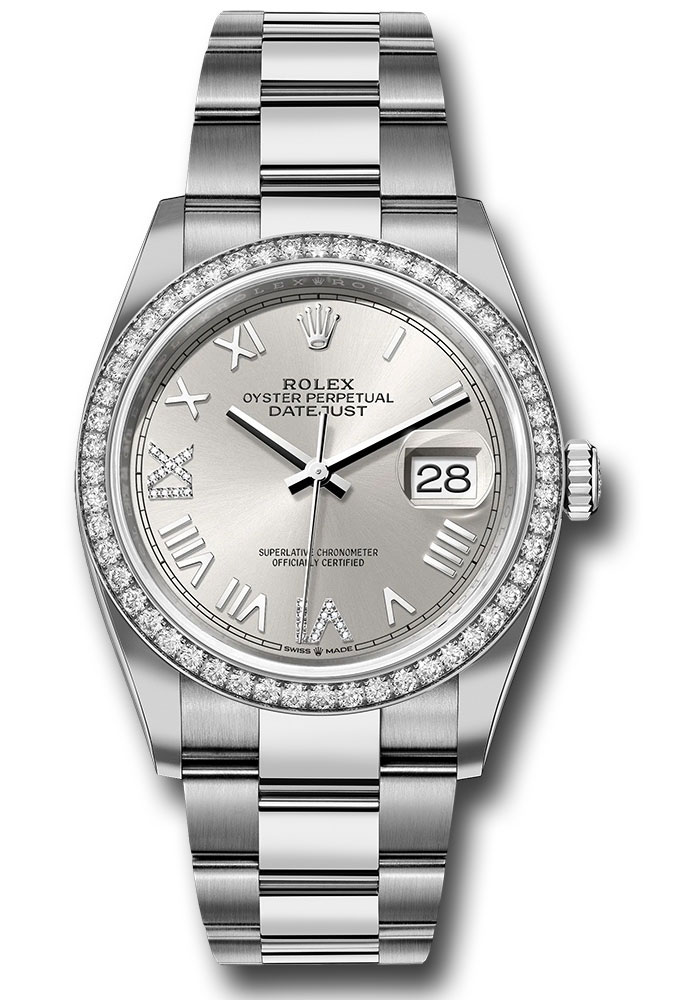 Rolex Watches - Datejust 36 Steel and White Gold - Diamond Bezel - Oyster - Style No: 126284rbr sdnr69o
