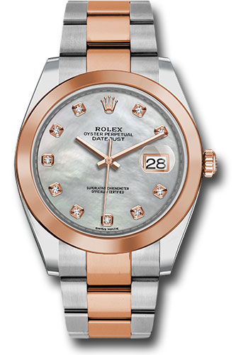 Rolex Watches - Datejust 41 Steel and Pink Gold - Smooth Bezel - Oyster - Style No: 126301 mdo