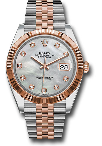 Rolex Watches - Datejust 41 Steel and Pink Gold - Fluted Bezel - Jubilee - Style No: 126331 mdj