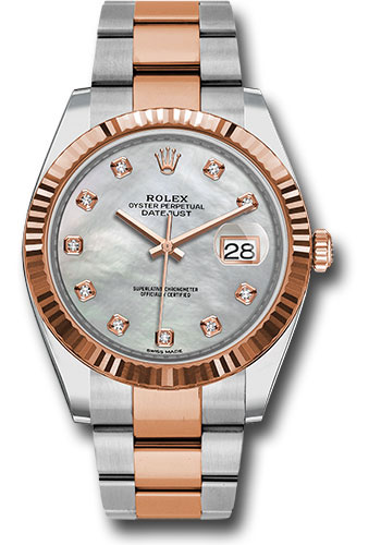 Rolex Watches - Datejust 41 Steel and Pink Gold - Fluted Bezel - Oyster - Style No: 126331 mdo