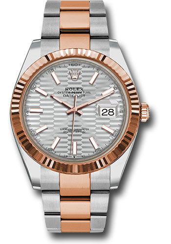 Rolex Watches - Datejust 41 Steel and Pink Gold - Fluted Bezel - Oyster - Style No: 126331 sflmio