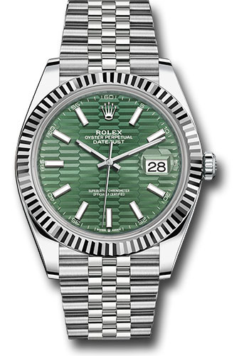 Rolex Watches - Datejust 41 Steel and White Gold - Fluted Bezel - Jubilee - Style No: 126334 mgflmij