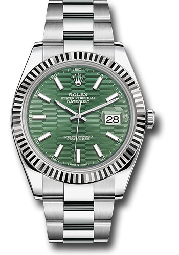 Rolex Watches - Datejust 41 Steel and White Gold - Fluted Bezel - Oyster - Style No: 126334 mgflmio