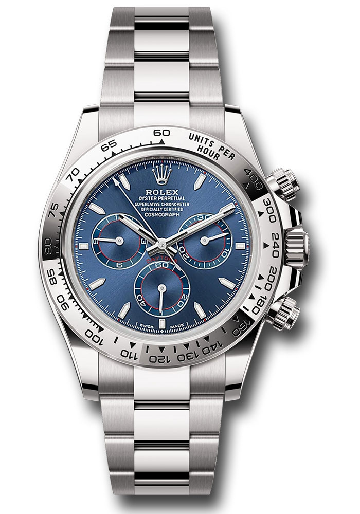 Rolex Watches - Cosmograph Daytona White Gold - Fixed Bezel - Bracelet - Style No: 126509 bluio