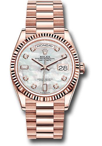 Rolex Watches - Day-Date 36 Everose Gold - Fluted Bezel - President - Style No: 128235 mdp