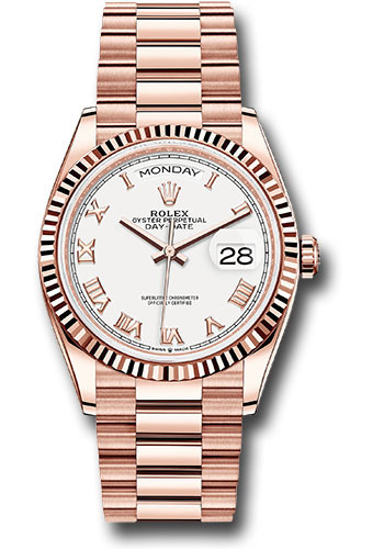 Rolex Watches - Day-Date 36 Everose Gold - Fluted Bezel - President - Style No: 128235 wrp