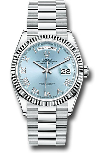 Rolex Watches - Day-Date 36 Platinum - Fluted Bezel - President - Style No: 128236 ibrp