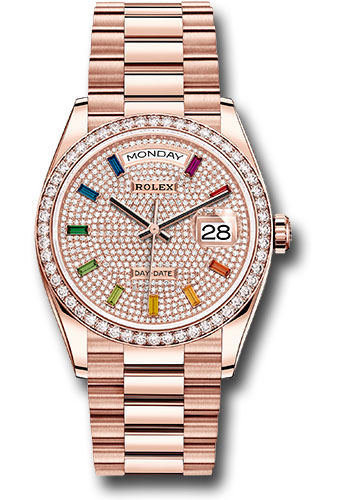 Rolex Watches - Day-Date 36 Everose Gold - 52 Dia Bezel - President - Style No: 128345RBR dprsp