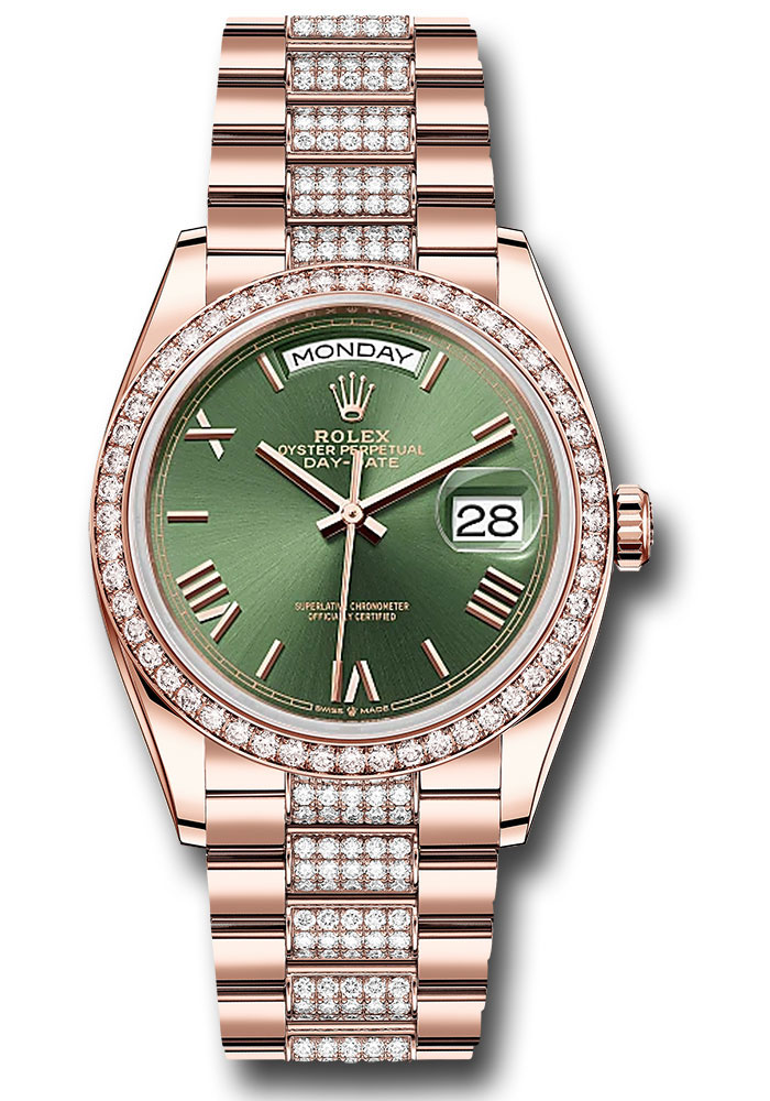 Rolex Watches - Day-Date 36 Everose Gold - 52 Dia Bezel - Diamond President - Style No: 128345rbr ogdr6dp