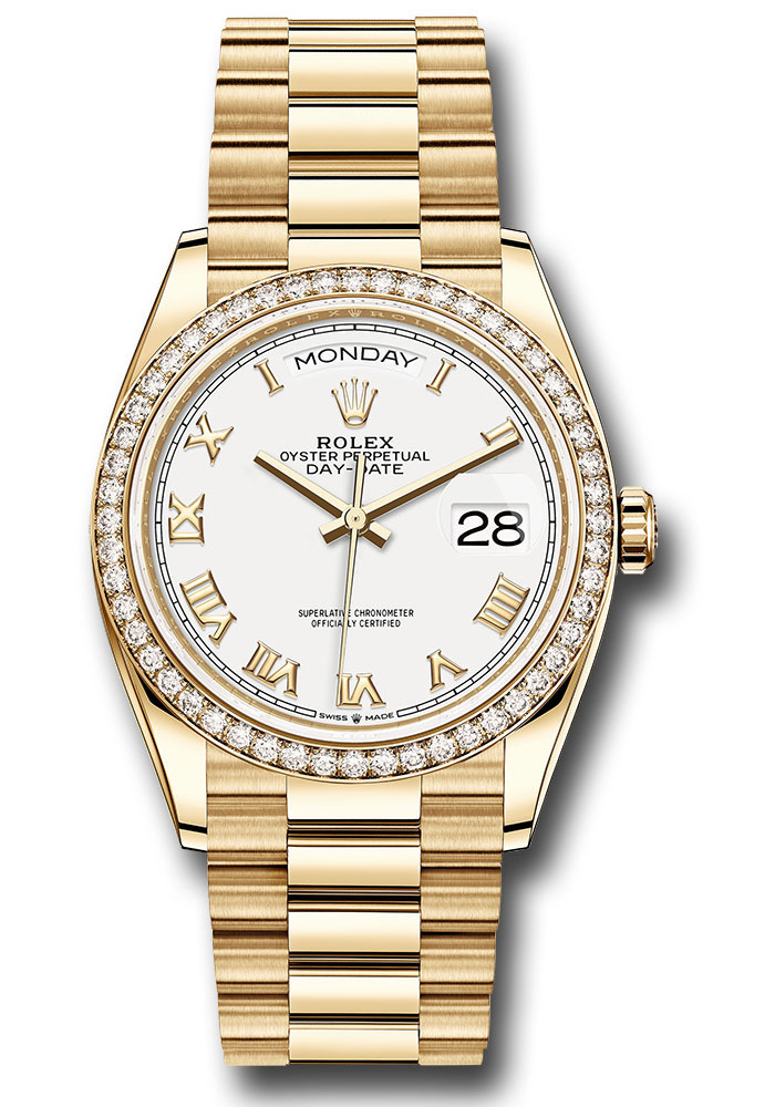 Rolex Watches - Day-Date 36 Yellow Gold - 52 Dia Bezel - President - Style No: 128348rbr wrp