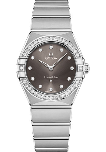 Omega Watches - Constellation Manhattan Quartz 28 mm - Stainless Steel - Diamond Bezel - Style No: 131.15.28.60.56.001