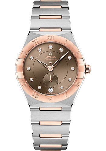 Omega Watches - Constellation Quartz Small Seconds - 34 mm - Brushed Steel and Sedna Gold - Style No: 131.20.34.20.63.001