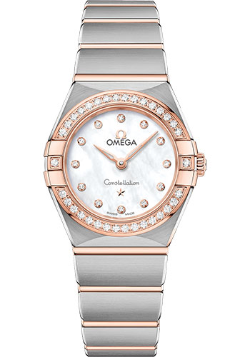 Omega Watches - Constellation Manhattan Quartz 25 mm - Steel and Sedna Gold - Diamond Bezel - Style No: 131.25.25.60.55.001