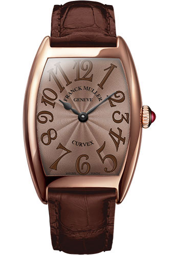Franck Muller Watches - Cintre Curvex - Quartz - 25 mm Rose Gold - Strap - Style No: 1752 QZ 5N Chocolate
