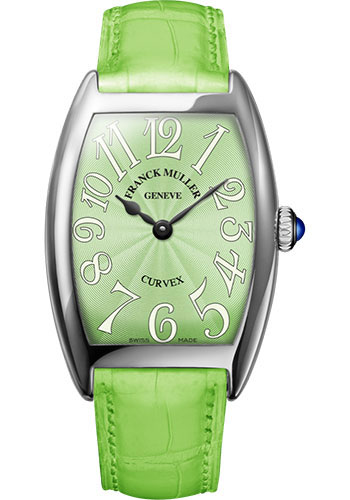 Franck Muller Watches - Cintre Curvex - Quartz - 25 mm White Gold - Strap - Style No: 1752 QZ OG Pastel Green