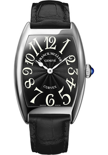 Franck Muller Watches - Cintre Curvex - Quartz - 25 mm Platinum - Strap - Style No: 1752 QZ PT Black