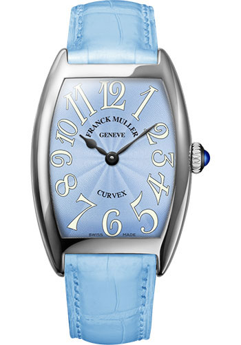 Franck Muller Watches - Cintre Curvex - Quartz - 25 mm Platinum - Strap - Style No: 1752 QZ PT Pastel Blue