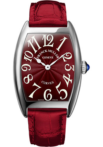 Franck Muller Watches - Cintre Curvex - Quartz - 25 mm Platinum - Strap - Style No: 1752 QZ PT Red