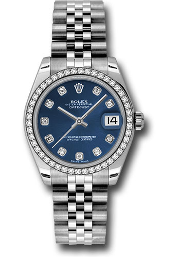 Rolex Watches - Datejust 31 Stainless Steel - 46 Diamond Bezel - Jubilee - Style No: 178384 bldj