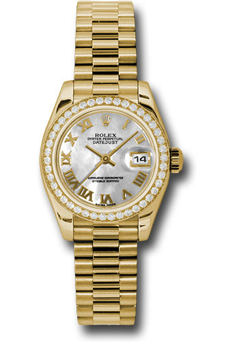 Rolex Watches - Datejust Lady - Gold President Yellow Gold - Dia Bezel - President - Style No: 179138 mrp