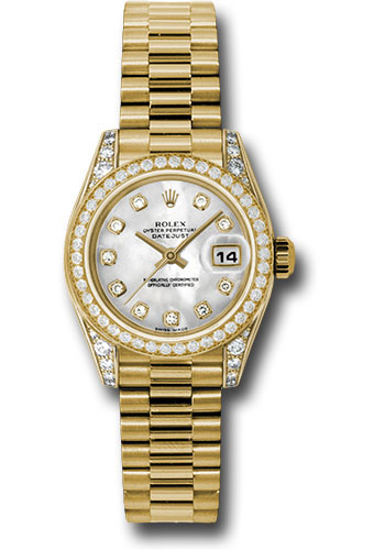 Rolex Watches - Datejust Lady - Gold President Yellow Gold - Dia Bezel - President - Style No: 179158 mdp