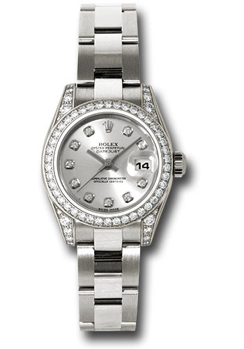 Rolex Watches - Datejust Lady - Gold President White Gold - Dia Bezel - Oyster - Style No: 179159 sdo
