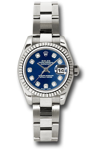 Rolex Watches - Datejust Lady - Gold President White Gold - Fluted Bezel - Oyster - Style No: 179179 bdo