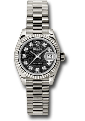Rolex Watches - Datejust Lady - Gold President White Gold - Fluted Bezel - President - Style No: 179179 bkjdp