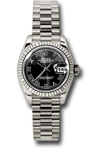 Rolex Watches - Datejust Lady - Gold President White Gold - Fluted Bezel - President - Style No: 179179 bkrp