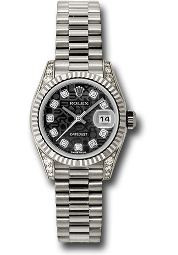 Rolex Watches - Datejust Lady - Gold President White Gold - Fluted Bezel - President - Style No: 179239 bkjdp