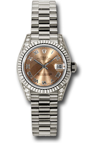 Rolex Watches - Datejust Lady - Gold President White Gold - Fluted Bezel - President - Style No: 179239 prp