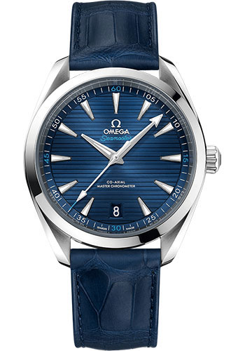 Omega Watches - Seamaster Aqua Terra 150M Master Co-Axial 41 mm - Stainless Steel - Leather Strap - Style No: 220.13.41.21.03.001