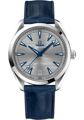 Omega Watches - Seamaster Aqua Terra 150M Master Co-Axial 41 mm - Stainless Steel - Leather Strap - Style No: 220.13.41.21.06.001