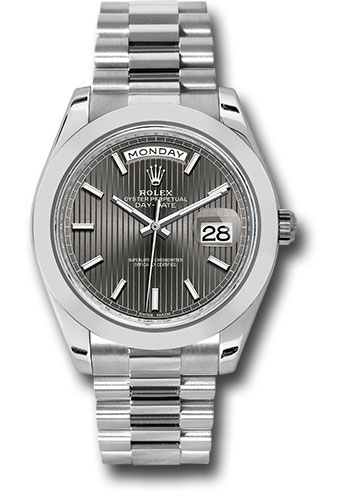 Rolex Watches - Day-Date 40 Platinum - Smooth Bezel - Style No: 228206 drsmip