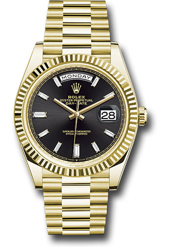 gold rolex presidential black face