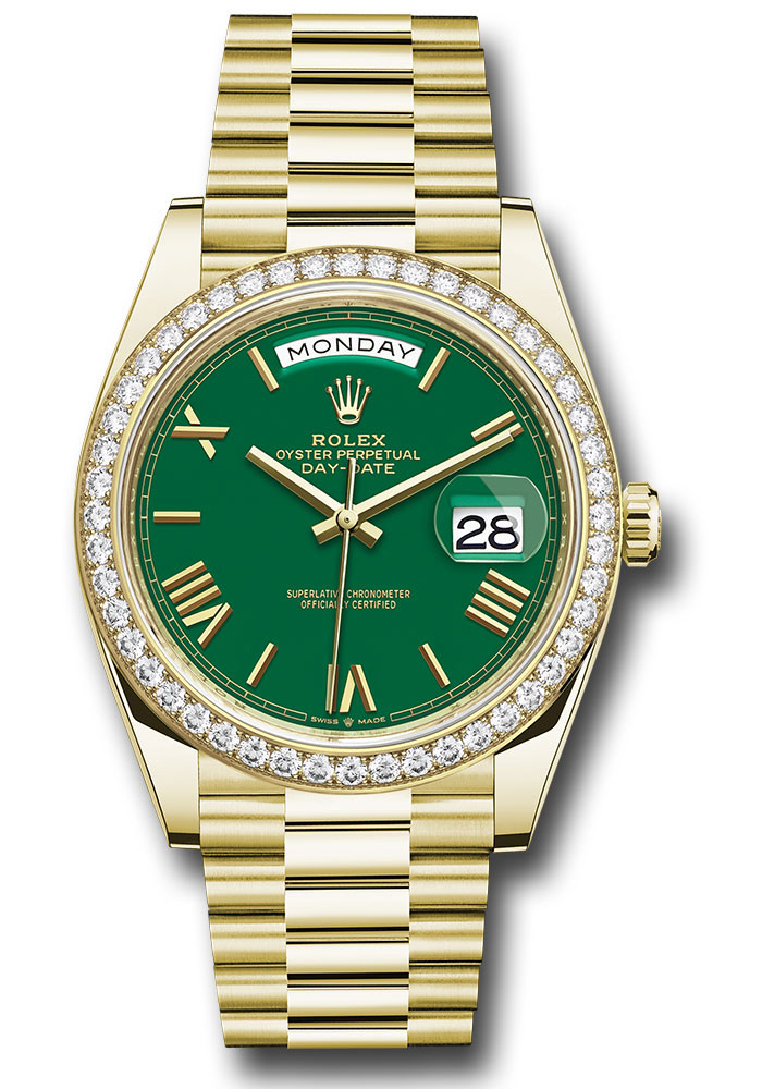 Rolex Watches - Day-Date 40 Yellow Gold - Diamond Bezel - Style No: 228348rbr grrp