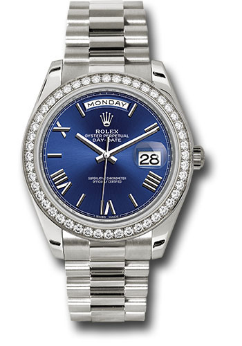Rolex Watches - Day-Date 40 White Gold - Diamond Bezel - Style No: 228349RBR blrp