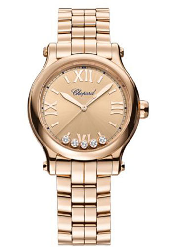 Chopard Watches - Happy Sport Round - 33mm - Rose Gold - Style No: 275378-5008