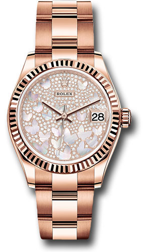 Rolex Watches - Datejust 31 Everose Gold - Fluted Bezel - Oyster - Style No: 278275 pmopbo
