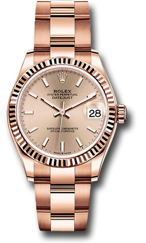 Rolex Watches - Datejust 31 Everose Gold - Fluted Bezel - Oyster - Style No: 278275 rsio