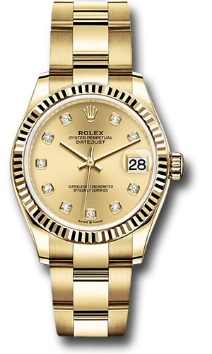 Rolex Watches - Datejust 31 Yellow Gold - Fluted Bezel - Oyster - Style No: 278278 chdo