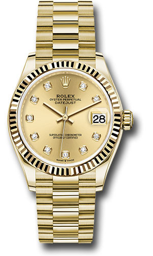 Rolex Watches - Datejust 31 Yellow Gold - Fluted Bezel - President - Style No: 278278 chdp