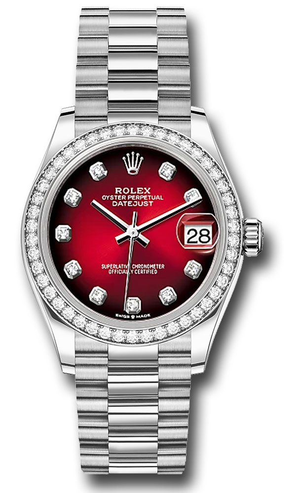Rolex Watches - Datejust 31 White Gold - 46 Dia Bezel - President - Style No: 278289rbr piio